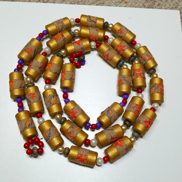 Handmade Upcycled Wine Corks Harvest Garland 77" - Picture 3 of 3